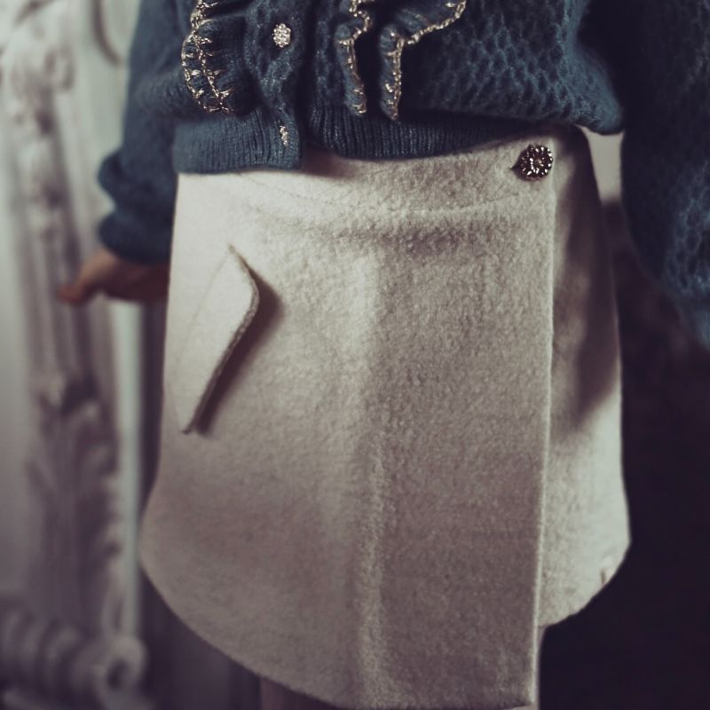 Mara Tweed Skirt - Sand
