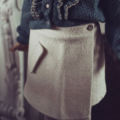 Mara Tweed Skirt - Sand