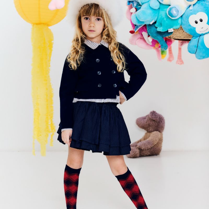 Waisted Skirt - Navy