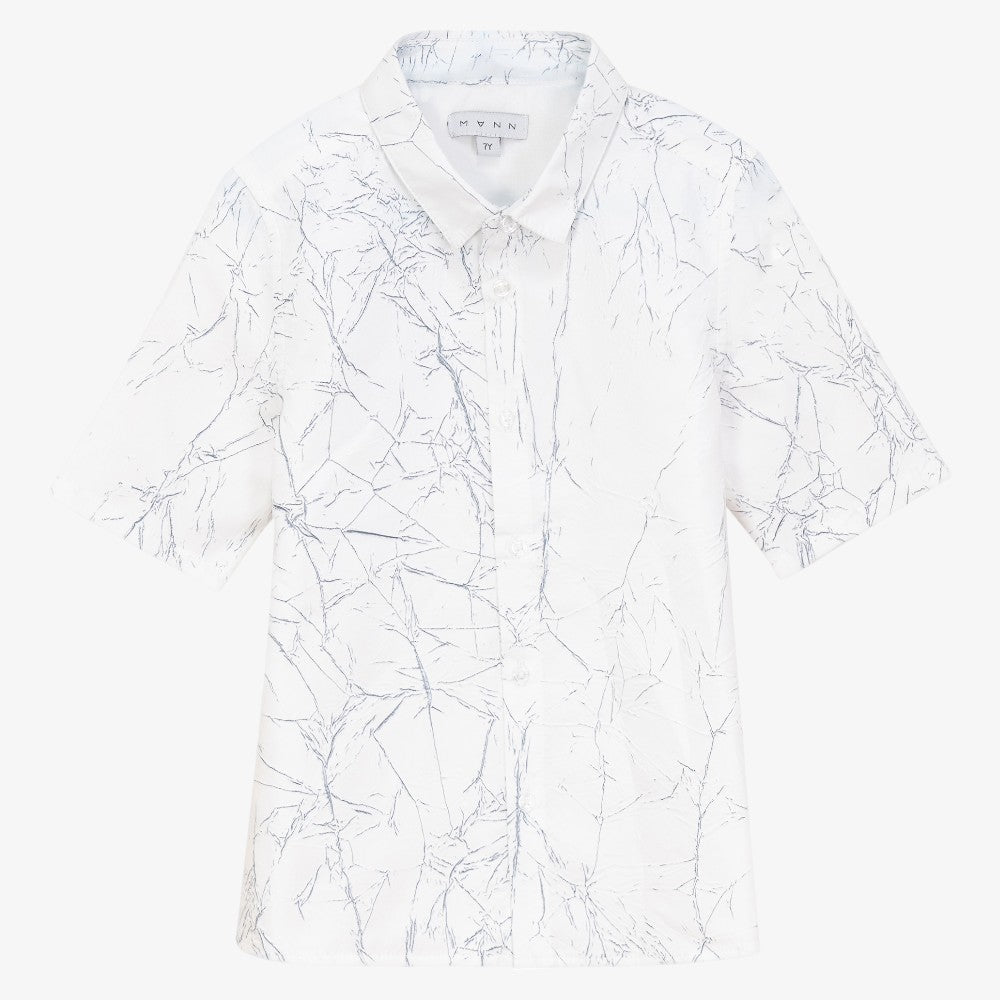 Jaquard Shirt  - White/blue