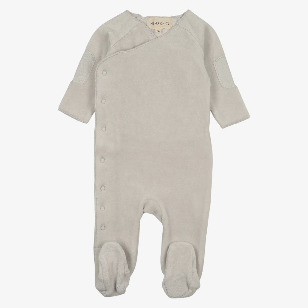 Velour Side Snap Take Me Home Set - Grey Dawn