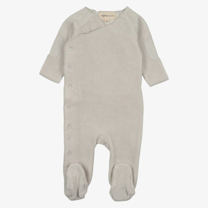 Velour Side Snap Take Me Home Set - Grey Dawn