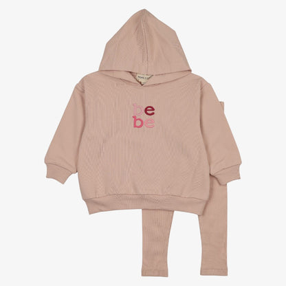Hooded Sweatshirt With Pants - Pale Rose