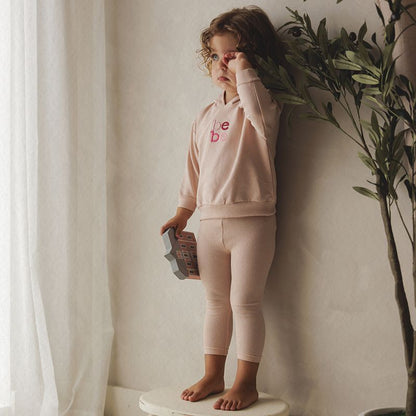 Hooded Sweatshirt With Pants - Pale Rose