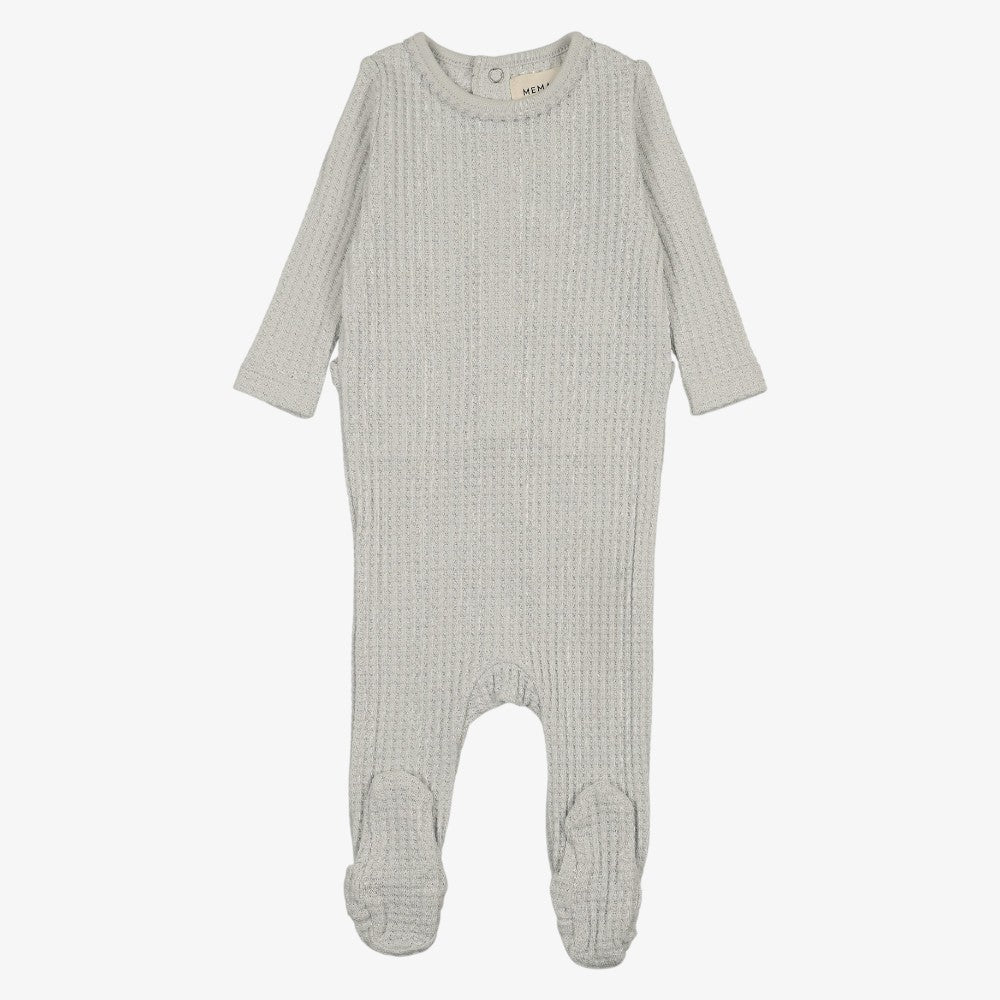 Honeycomb Footie And Hat (9M) - Grey Dawn