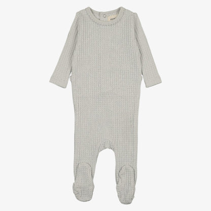 Honeycomb Footie And Hat (9M) - Grey Dawn