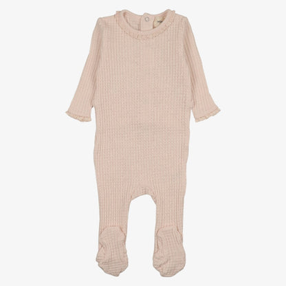 Honeycomb Footie And Hat (9M) - Blush
