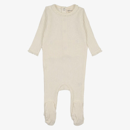 Honeycomb Footie And Hat (9M) - Ivory