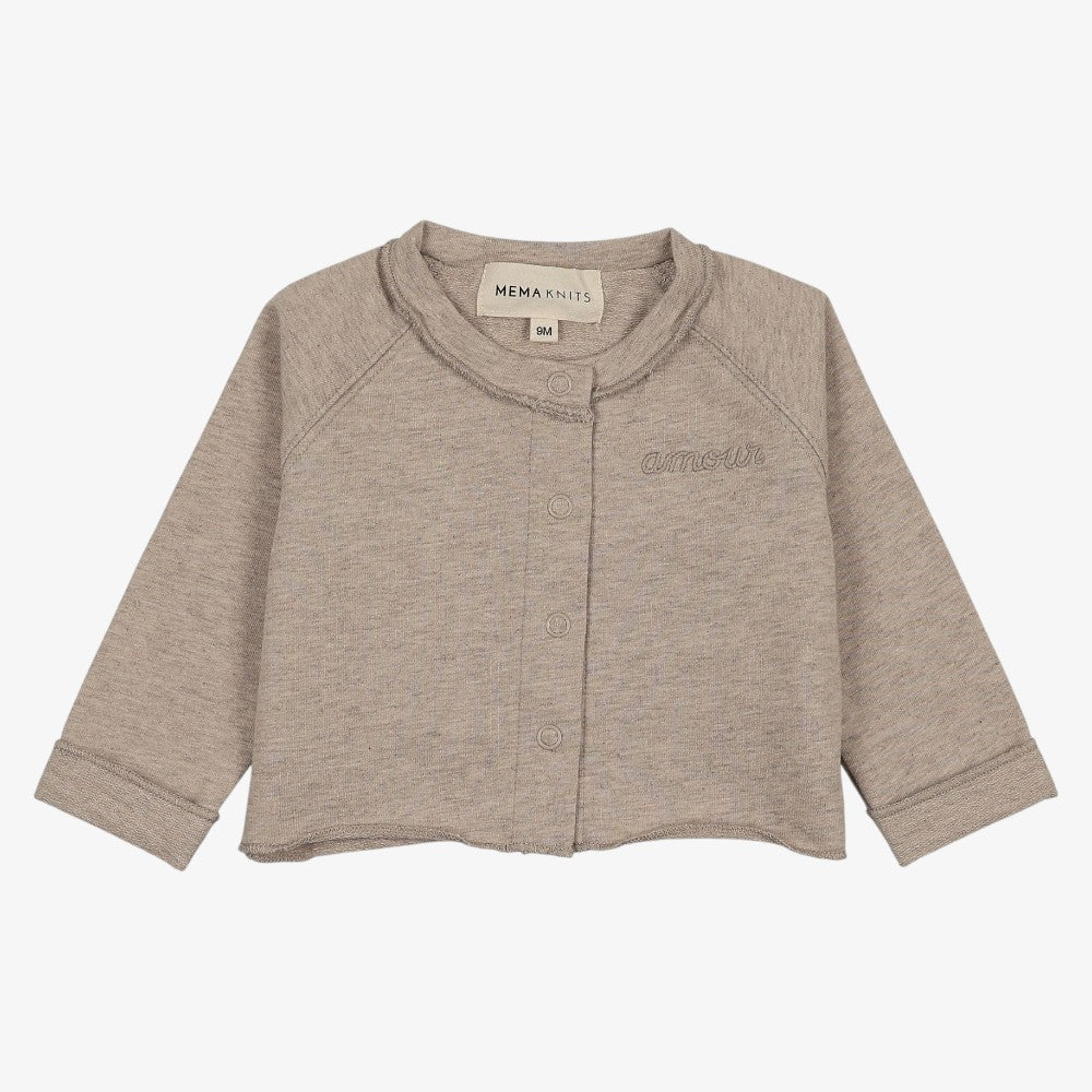 Cropped Cardigan - Beige Melange