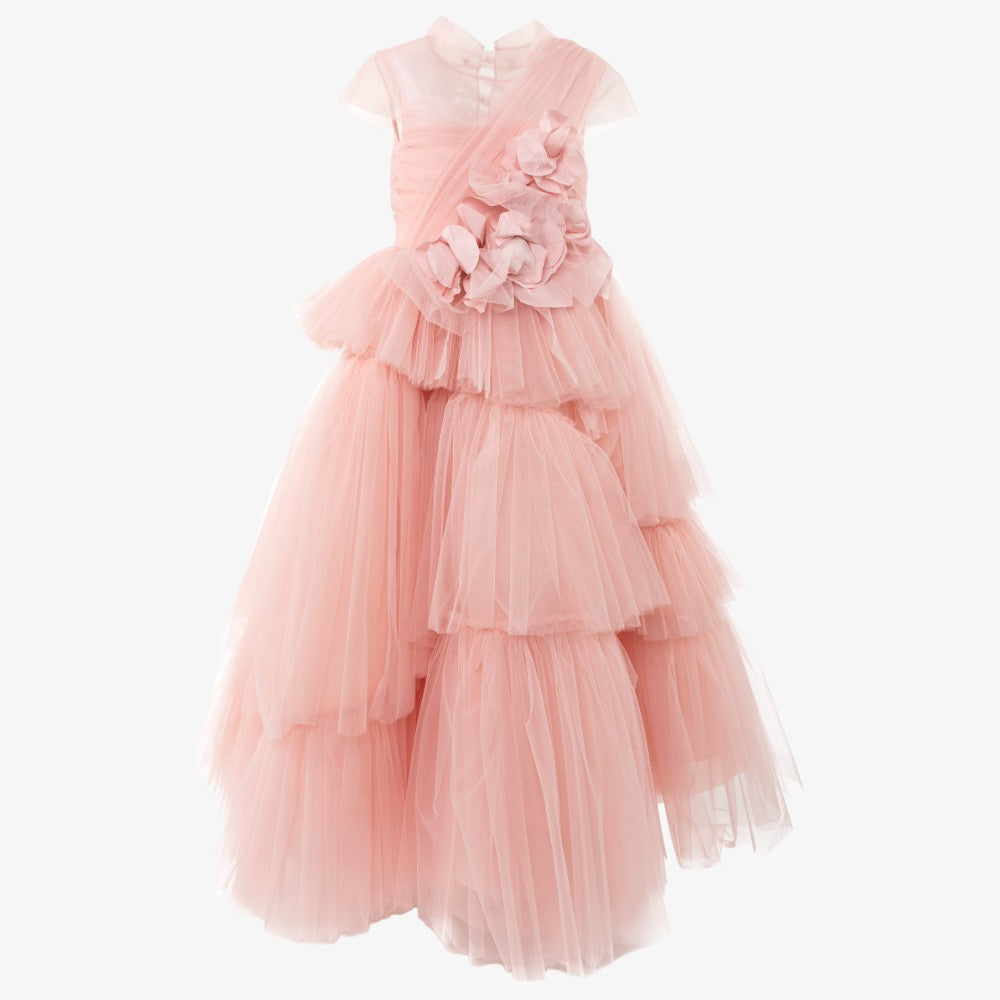Flounce Tulle Gown - Pink
