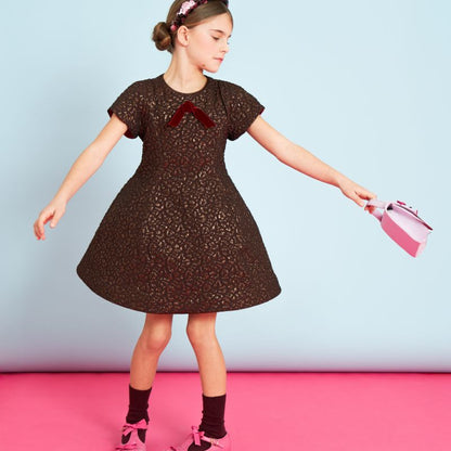 Jacquard Dress - Brown