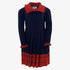 Wool Knit Dress LL - Dark Blue & Red