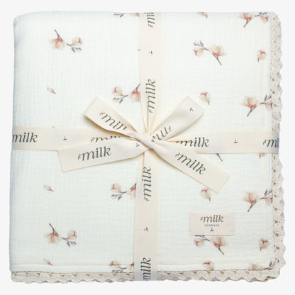 Lace Edge Blanket - Blossom Ivory