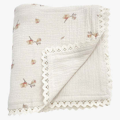Lace Edge Blanket - Blossom Ivory