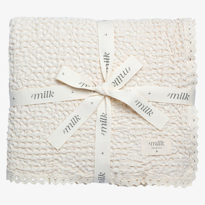 Lace Edge Blanket - Wildflower Ivory