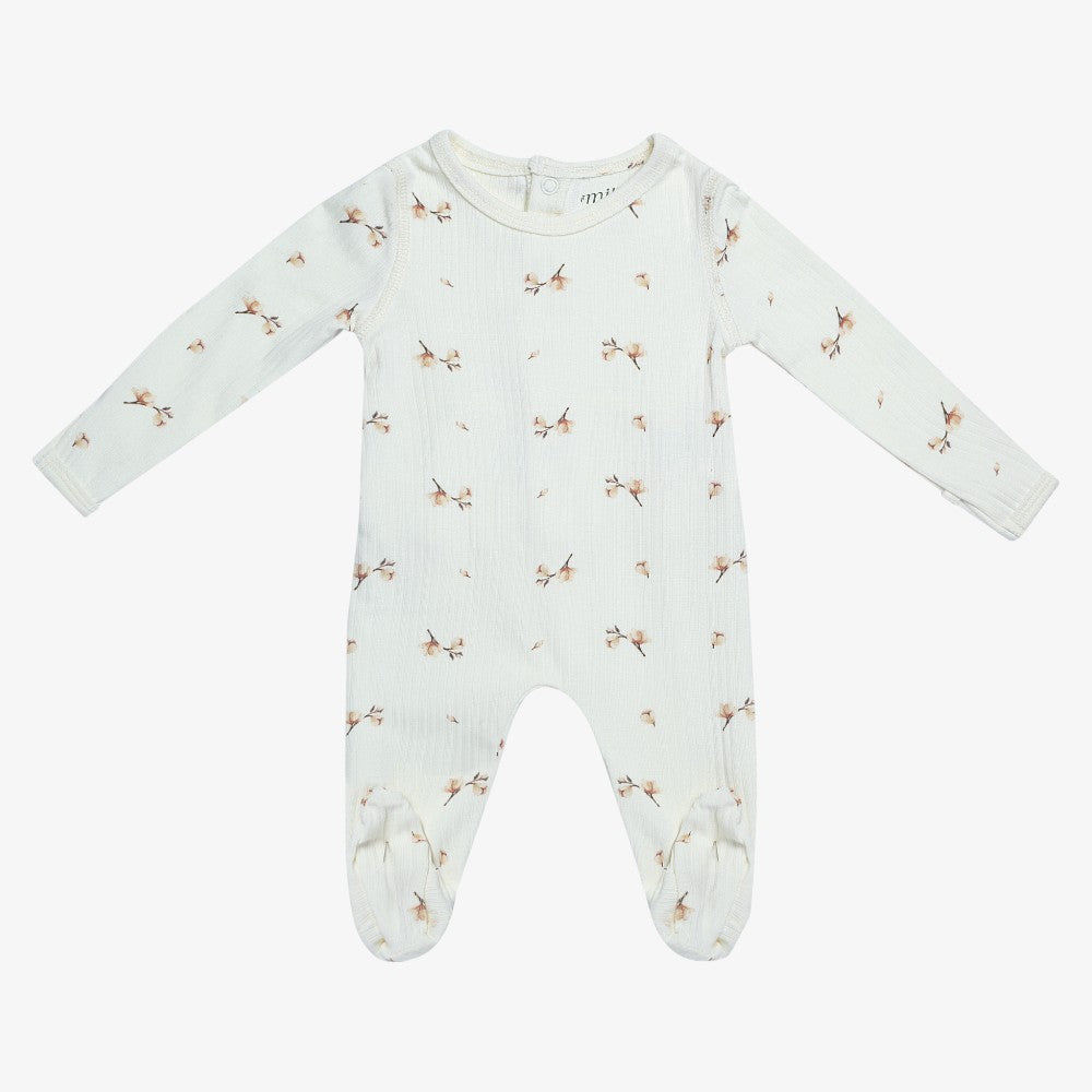 Print Footie - Blossom Ivory