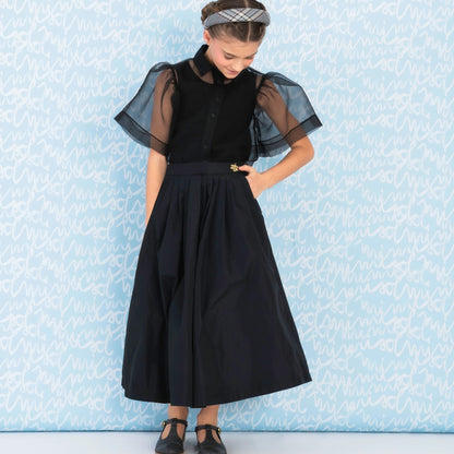 Tafetta Maxi Skirt - Black