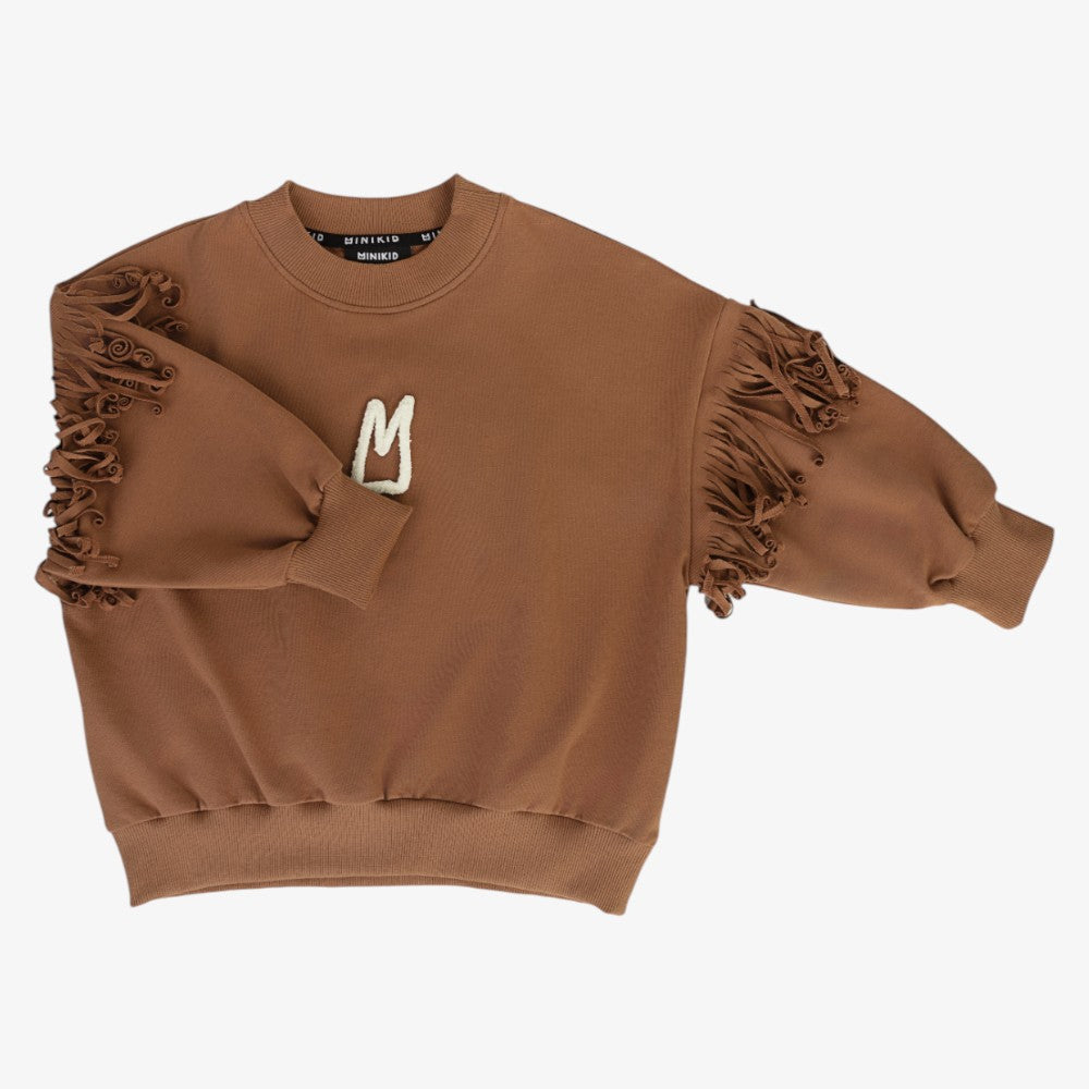 Fringe Sweatshirt - Brown