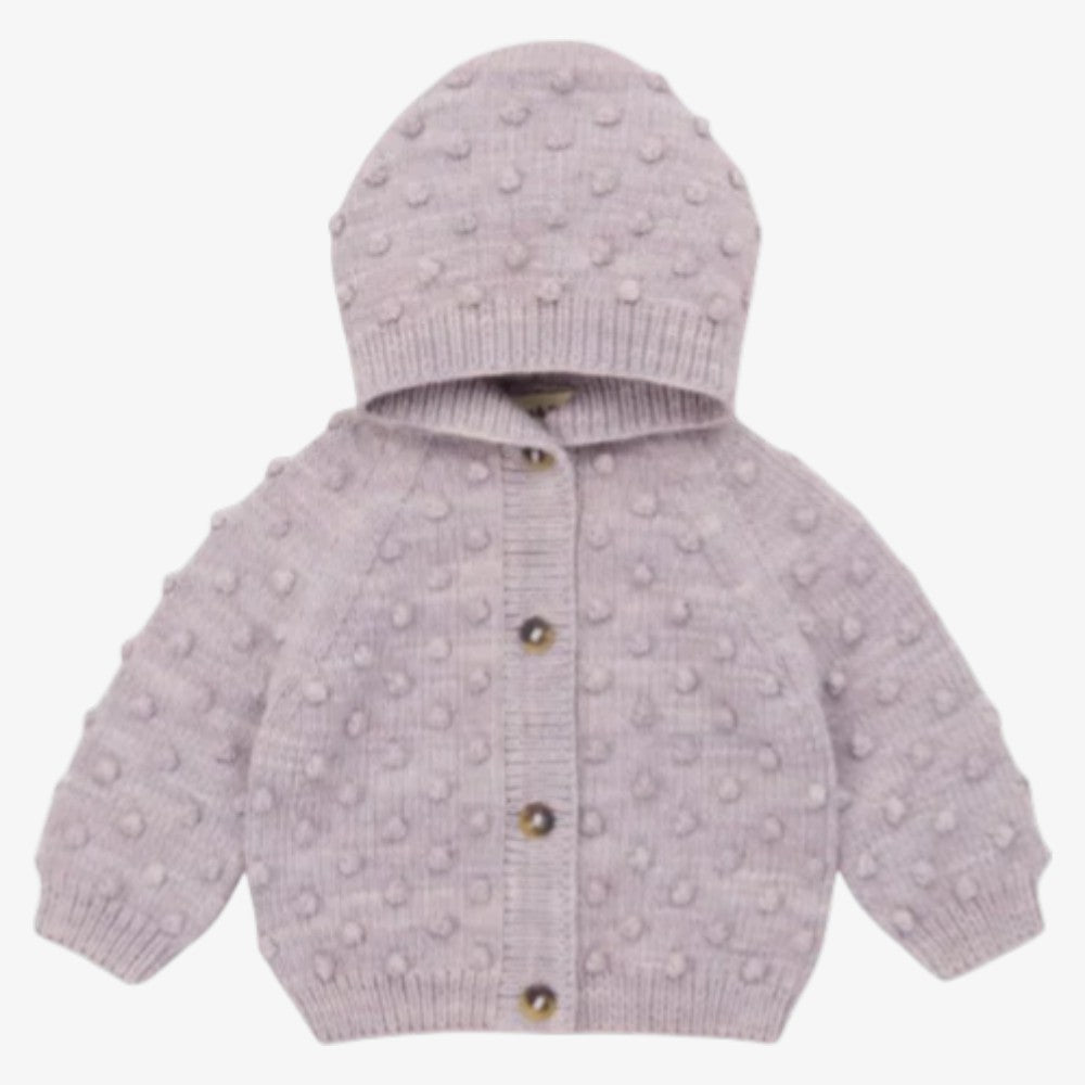 Hooded Popcorn Cardigan - Mist