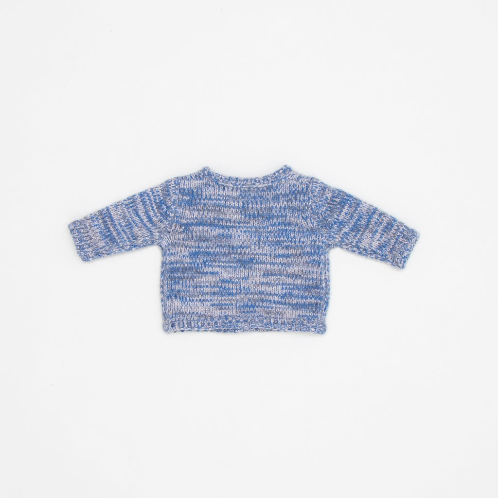 Caramel Knitted Cardigan - Blue/grey Mouline