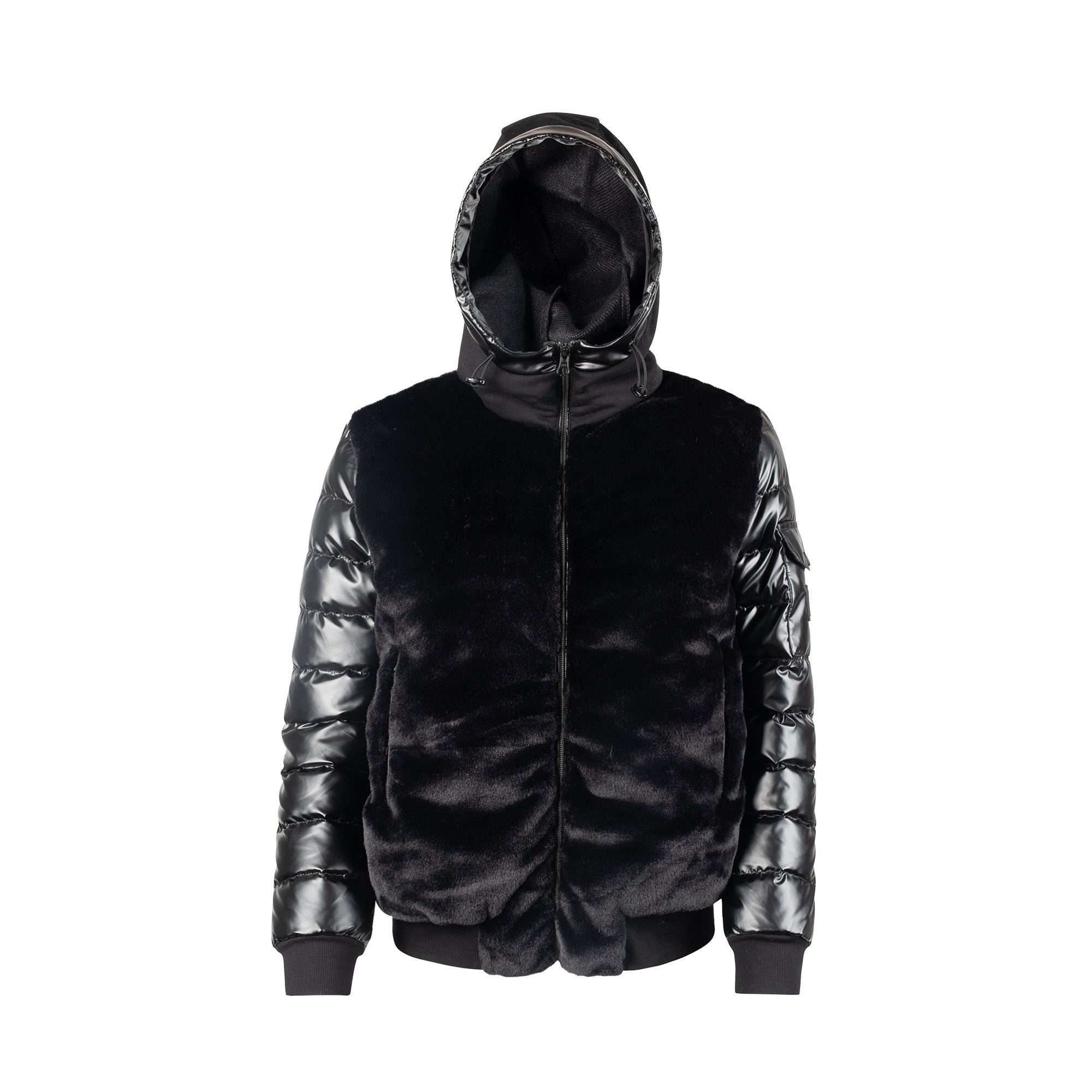 Knit Puffer - Black Fur/black Puff