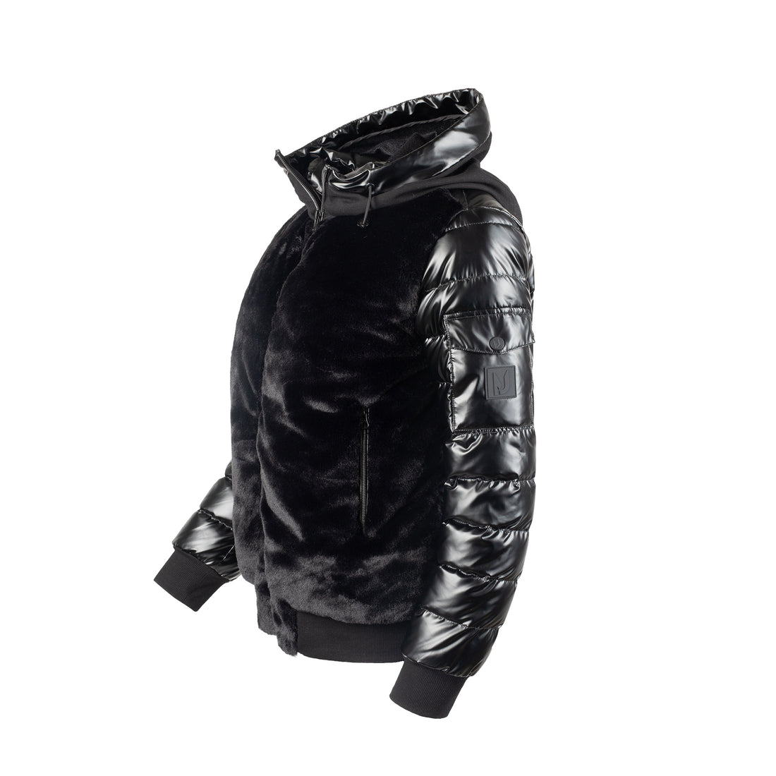 Knit Puffer - Black Fur/black Puff