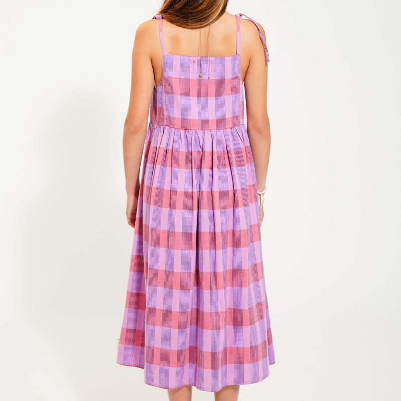 Checked Midi Dress - Lavender