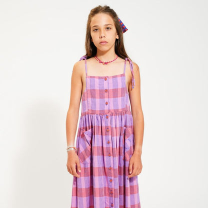 Checked Midi Dress - Lavender