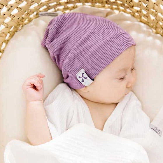 Rib Beanie - Purple