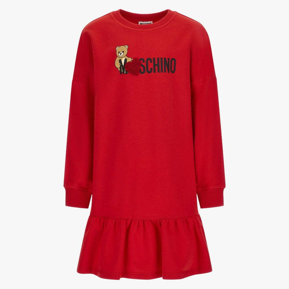 Logo Bear Dress - Poppy Red