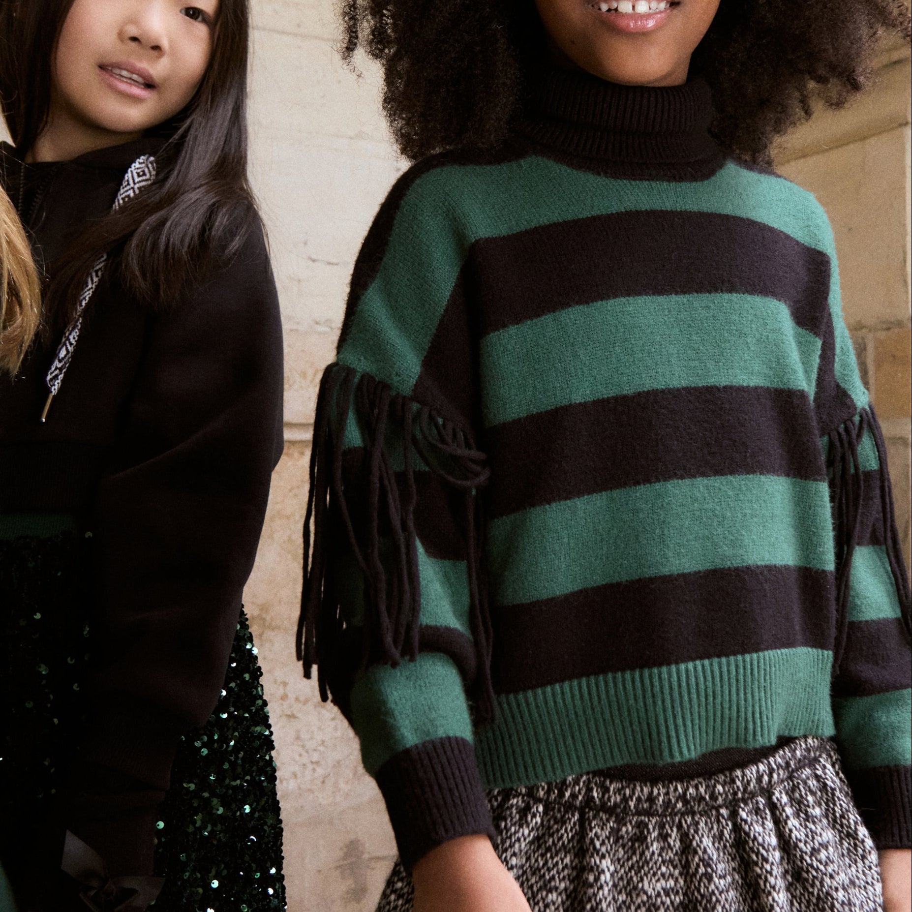 Knit Sweater - Black &amp; Green
