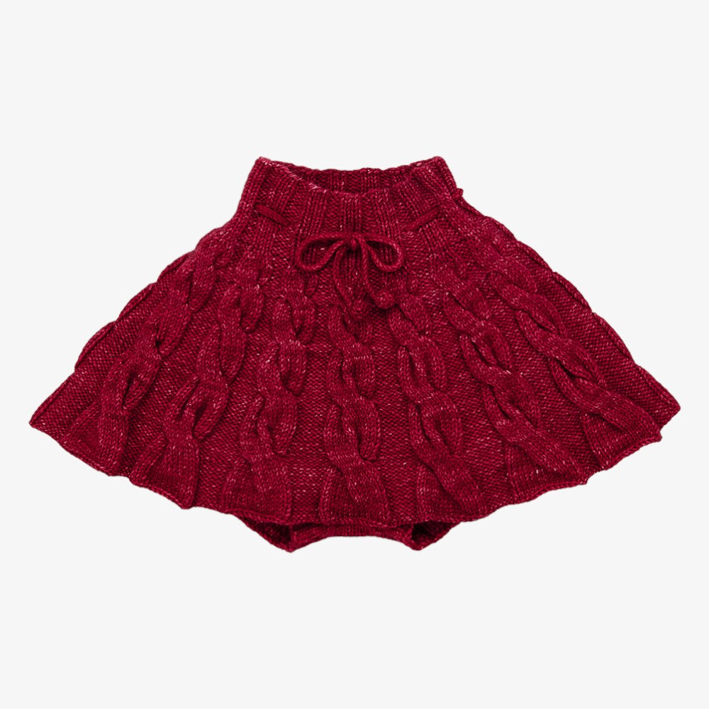 Cable Skating Skirt - Berry