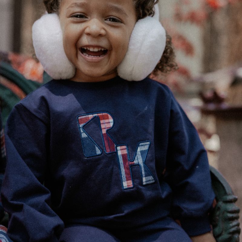 Margo Plaid Sweatshirt And Pants - Navy