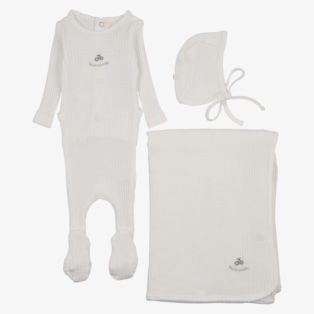 Textured Take Me Home Set - Winter White & Mink