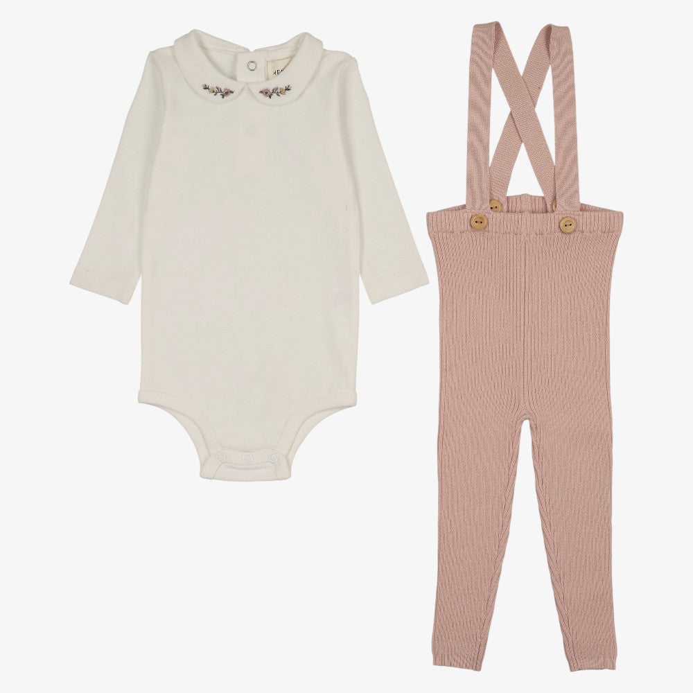 Overall And Onesie - Pale Pink