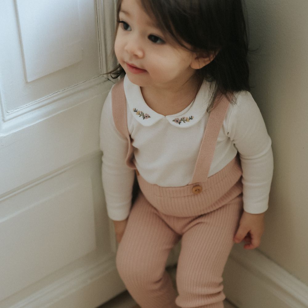 Overall And Onesie - Pale Pink