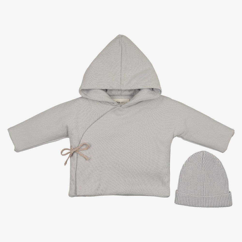 Quilted Jacket And Knit Beanie - Gray Dawn