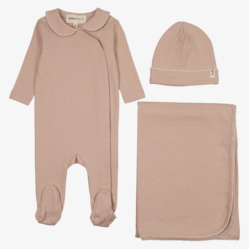 Trim Collar Take Me Home Set - Pink