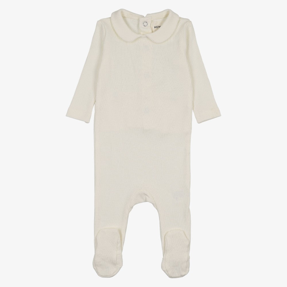 Rib Collar Footie - Ivory