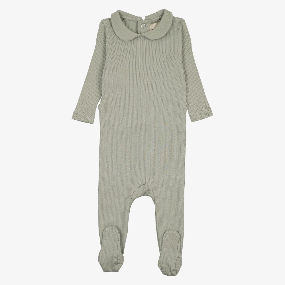 Rib Collar Footie - Mint