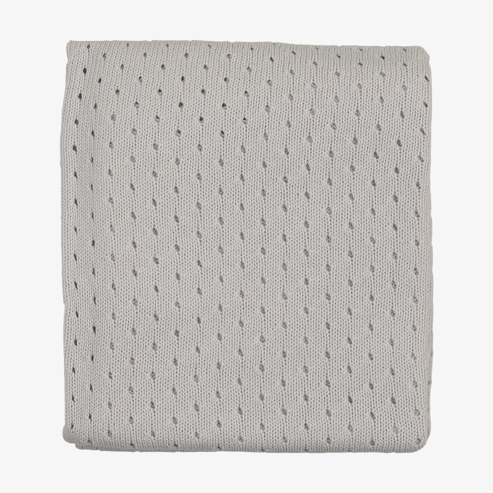 Pointelle Knit Blanket - Gray Dawn