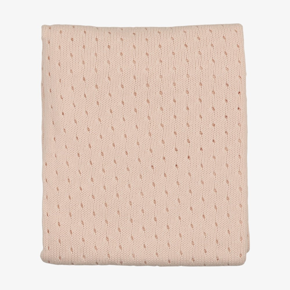 Pointelle Knit Blanket - Light Pink