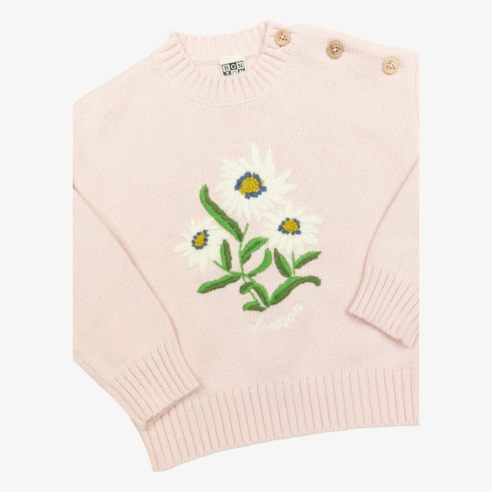 Embroidered Sweater - Peach