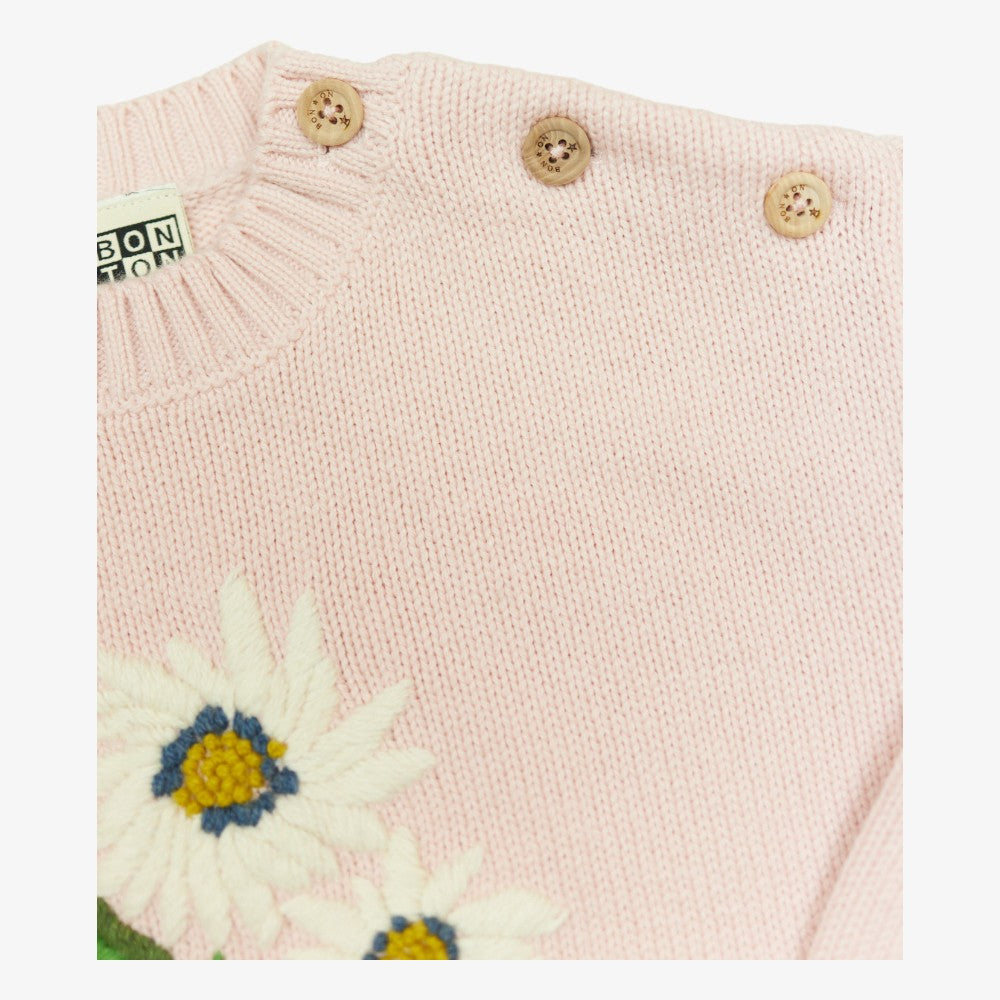 Embroidered Sweater - Peach