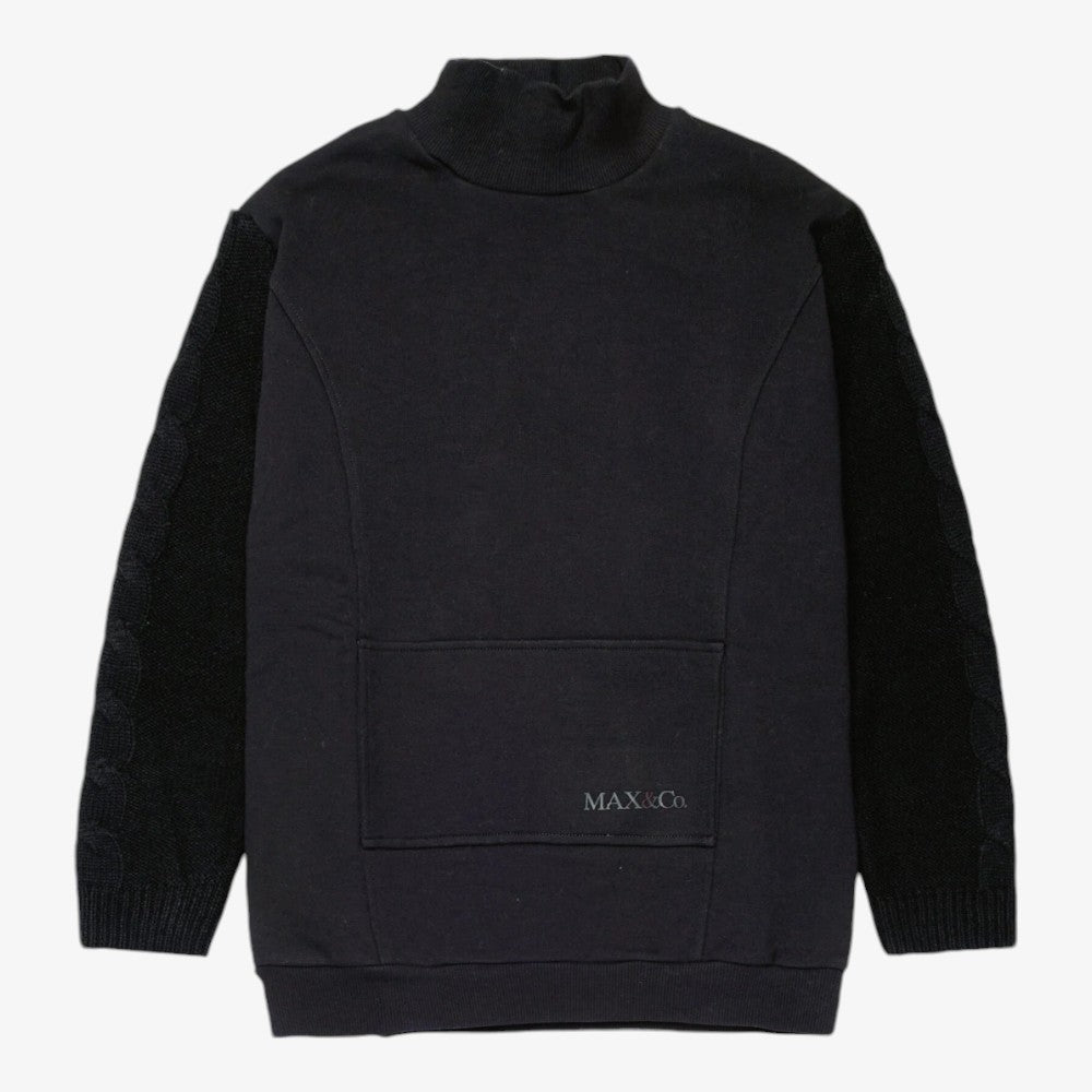 Up Neck Sweater - Black