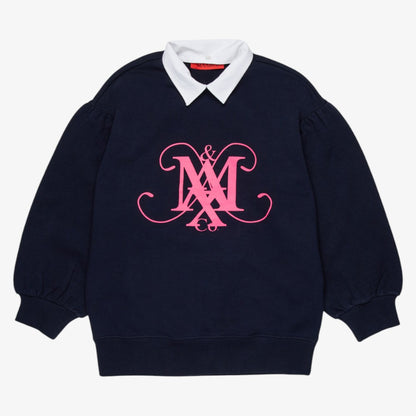 Logo Collar Sweatshirt - Navy