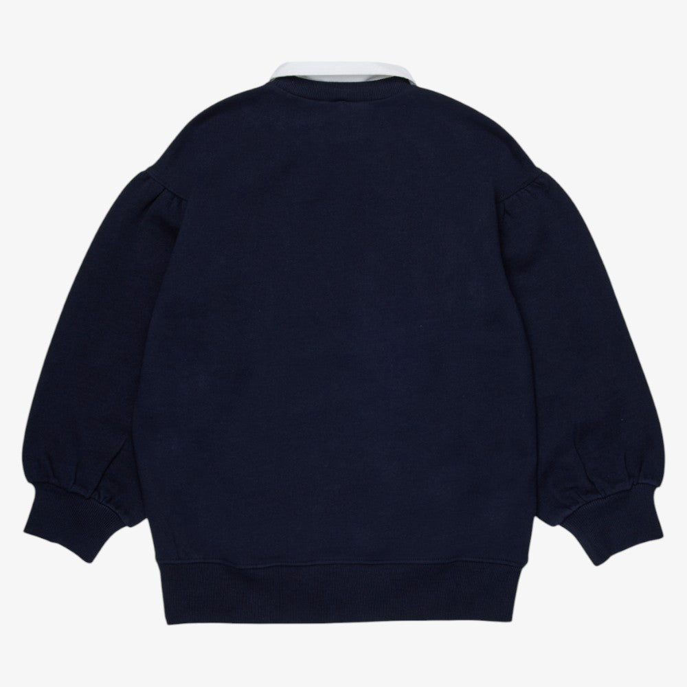 Logo Collar Sweatshirt - Navy