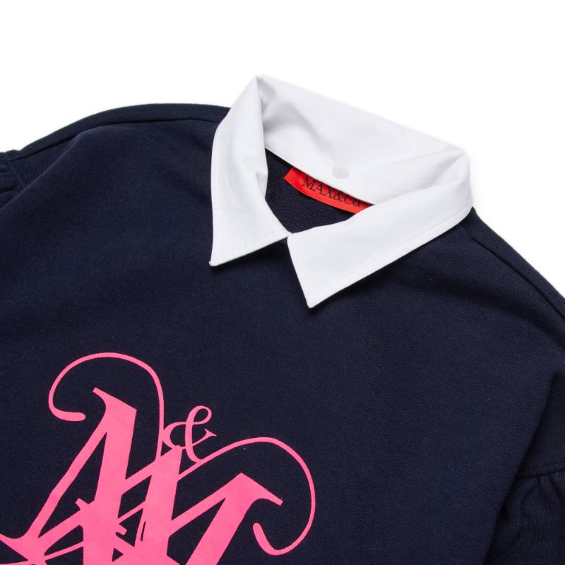 Logo Collar Sweatshirt - Navy
