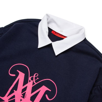 Logo Collar Sweatshirt - Navy