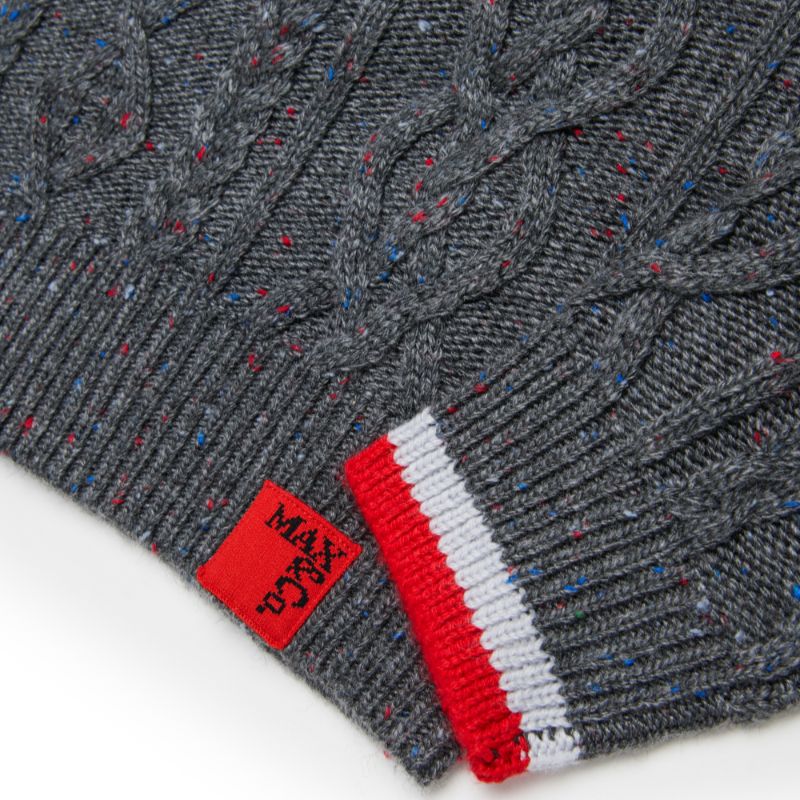 Cable Knit Polo - Grey